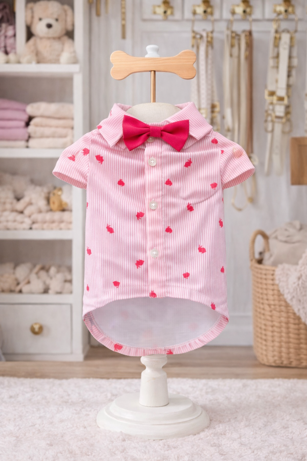 Pink Bunny Stripe Dog Shirt