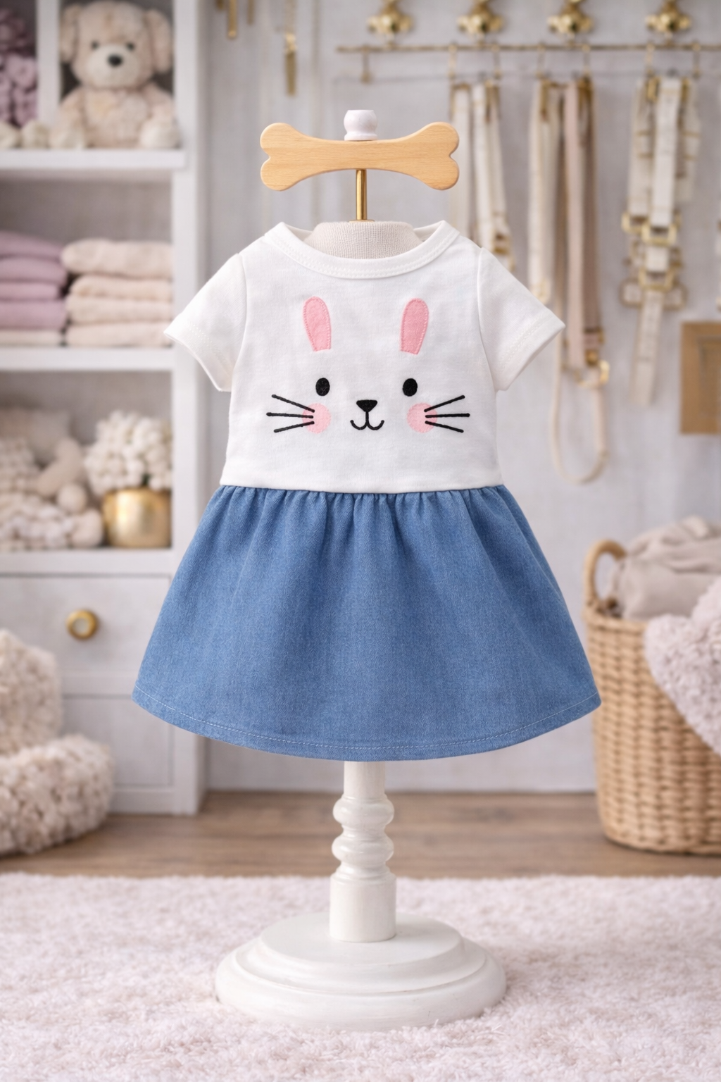 Cute Bunny Face Dog Dress