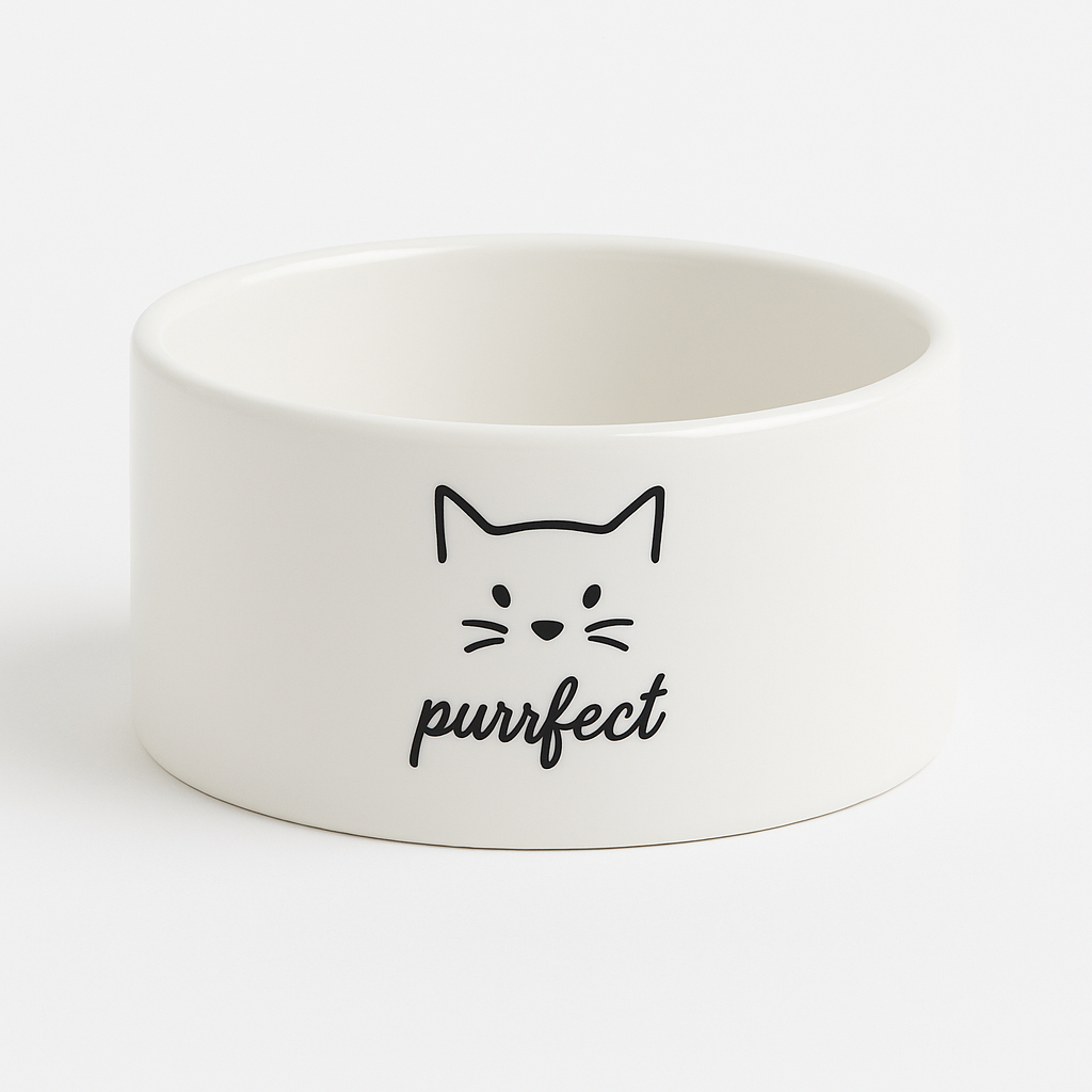 Purrfect Ceramic Cat Bowl