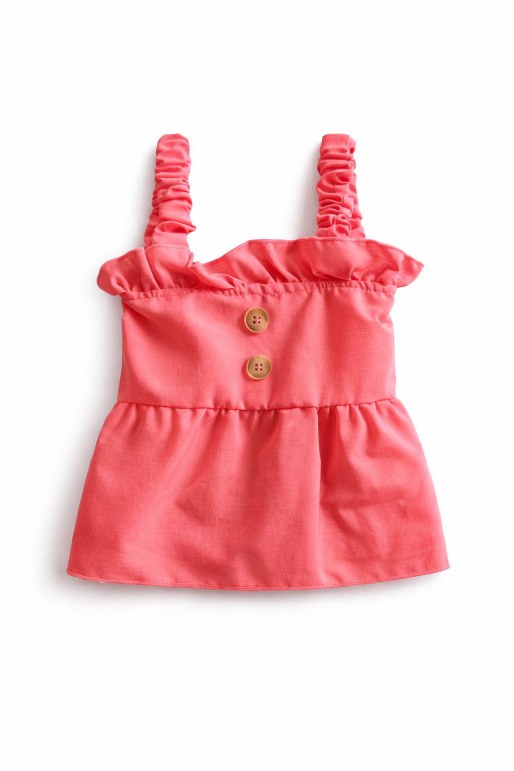 Coral Button Dress
