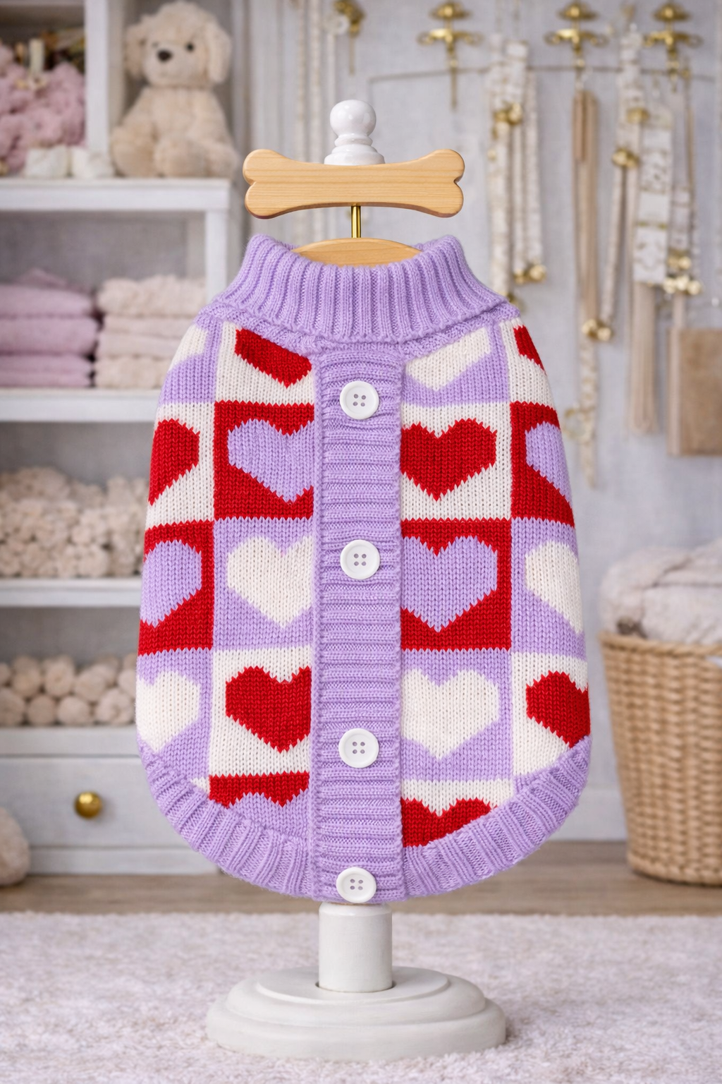 Lilac Love Button Sweater