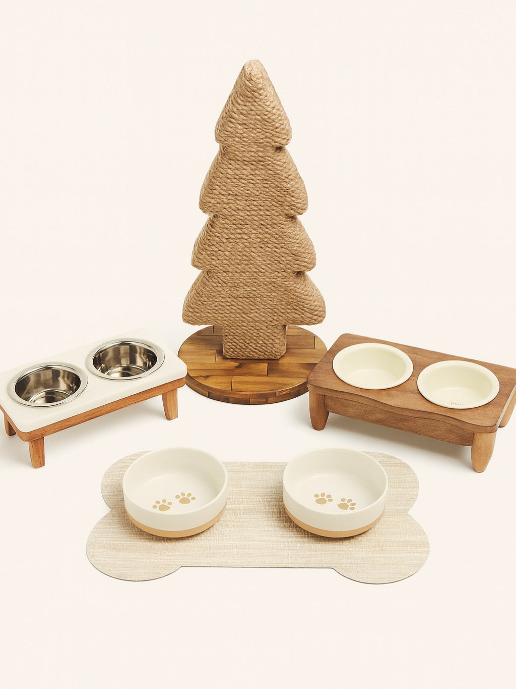 Two-Tone Ceramic Pet Bowls – Set of 2