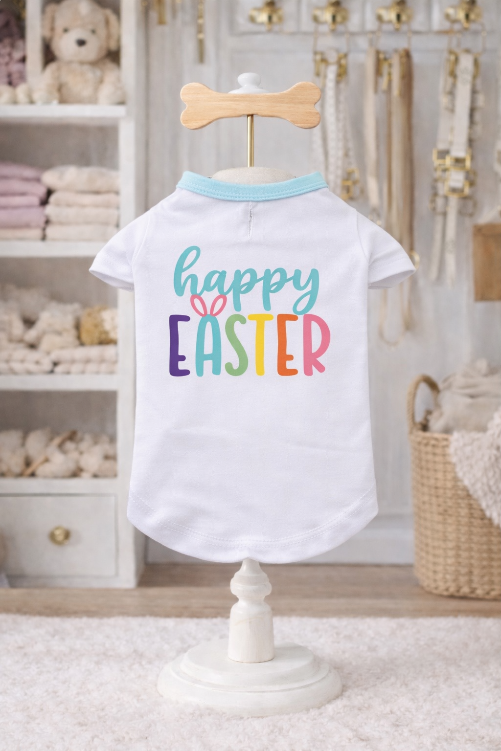 Colorful Happy Easter Dog Teen