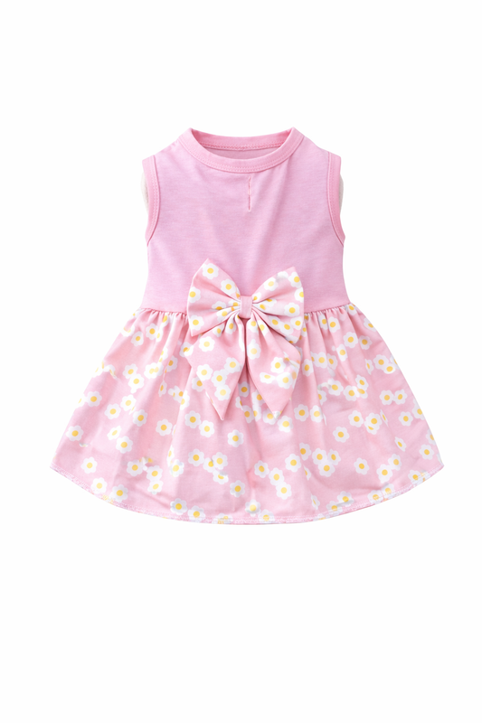 Pink Floral Spring Dog Dress