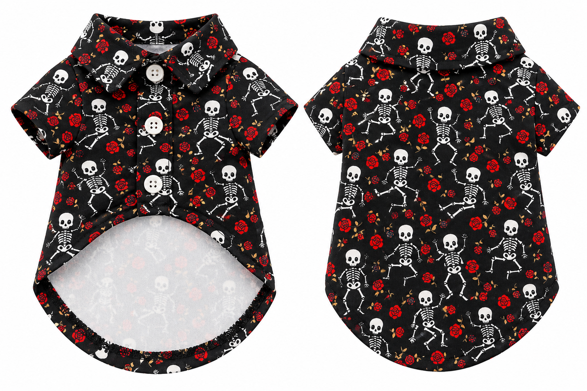 Skeleton & Roses Pet Shirt 💀🌹