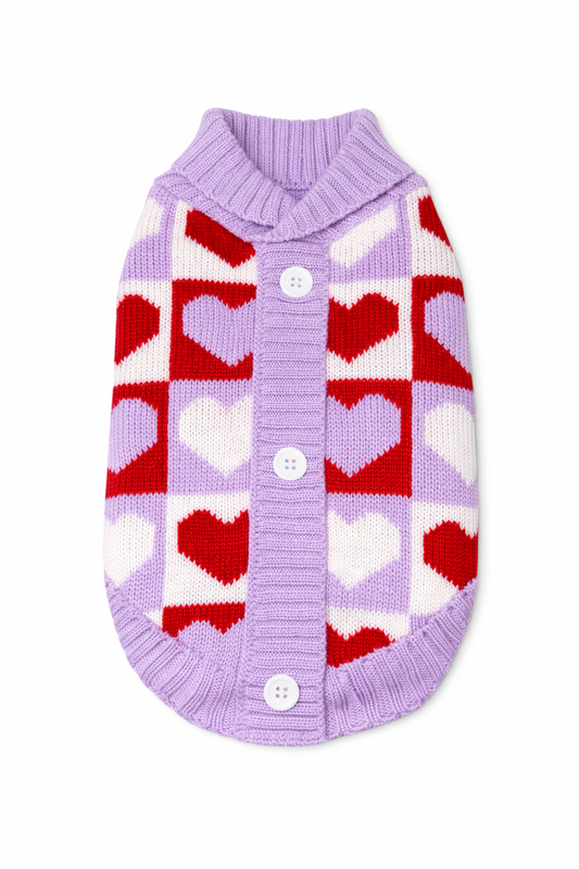Lilac Love Button Sweater