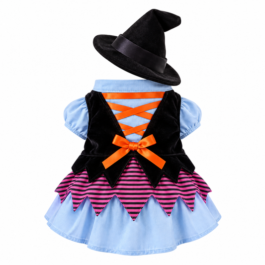 Spooky Chic Witch Pet Costume Set 🧙‍♀️🎃