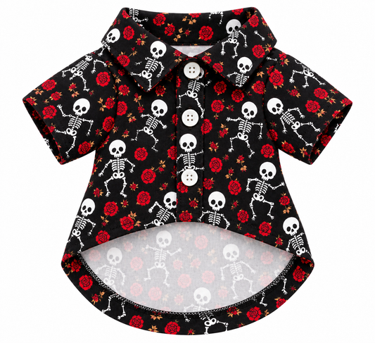 Skeleton & Roses Pet Shirt 💀🌹