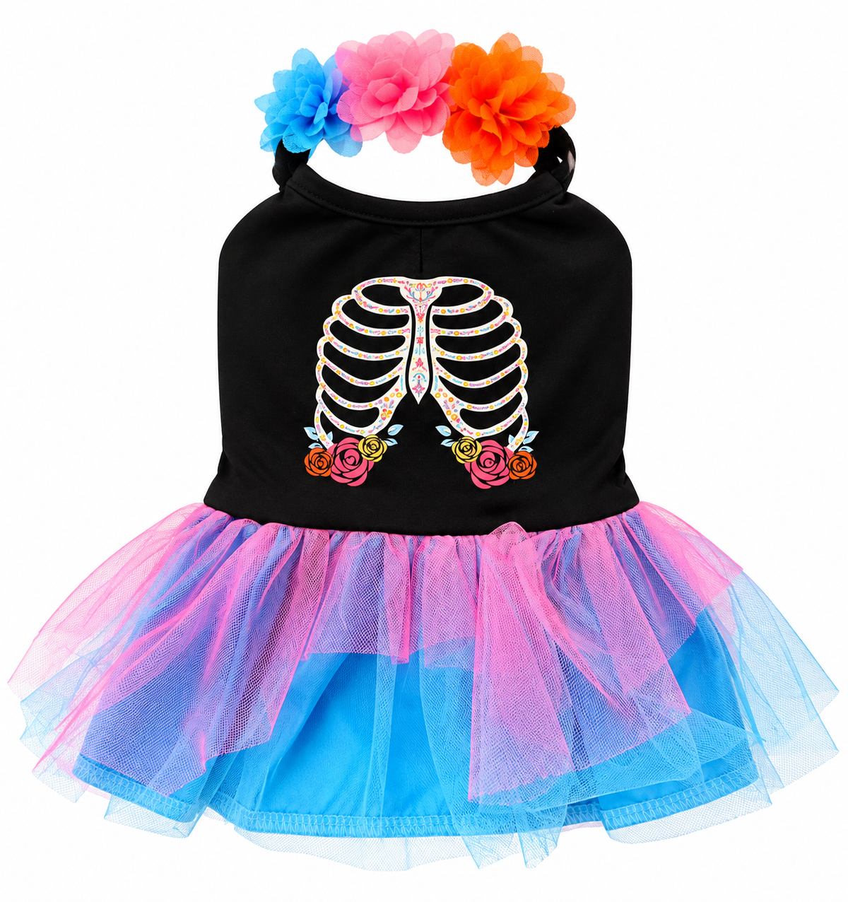 Spooky Skeleton Tutu Pet Costume Set 💀🎀