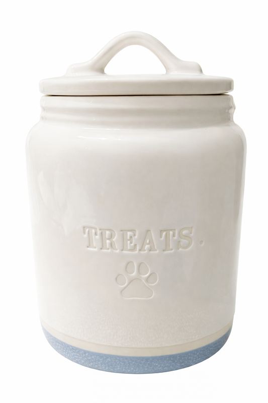 Ceramic Pet Treat Jar with Lid