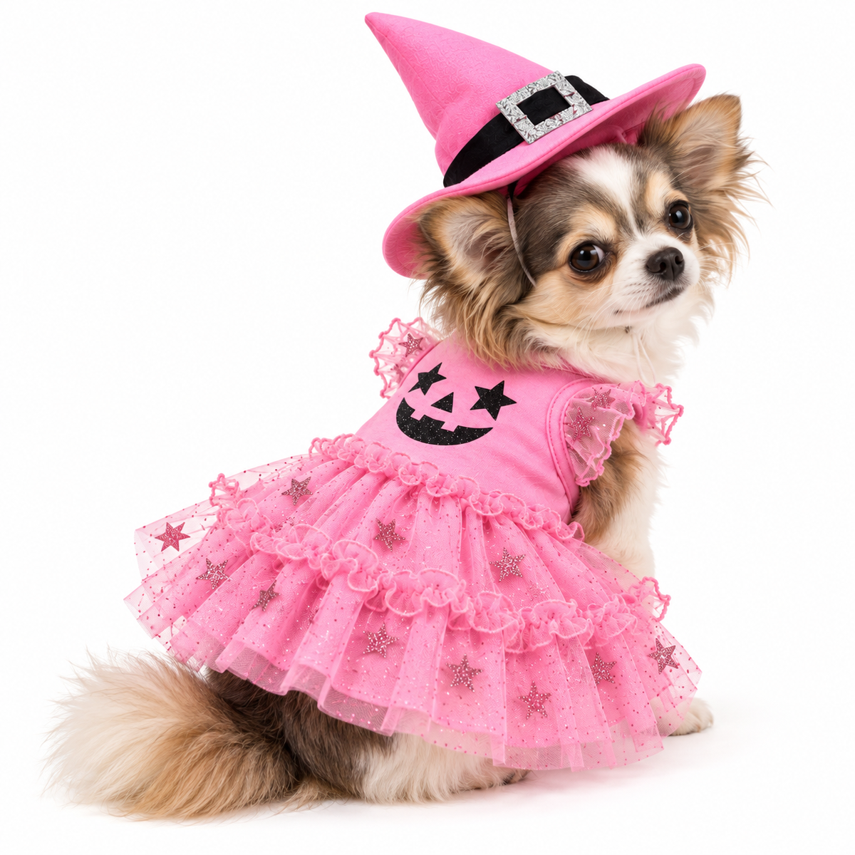 Pretty in Pink Witch Pet Costume Set