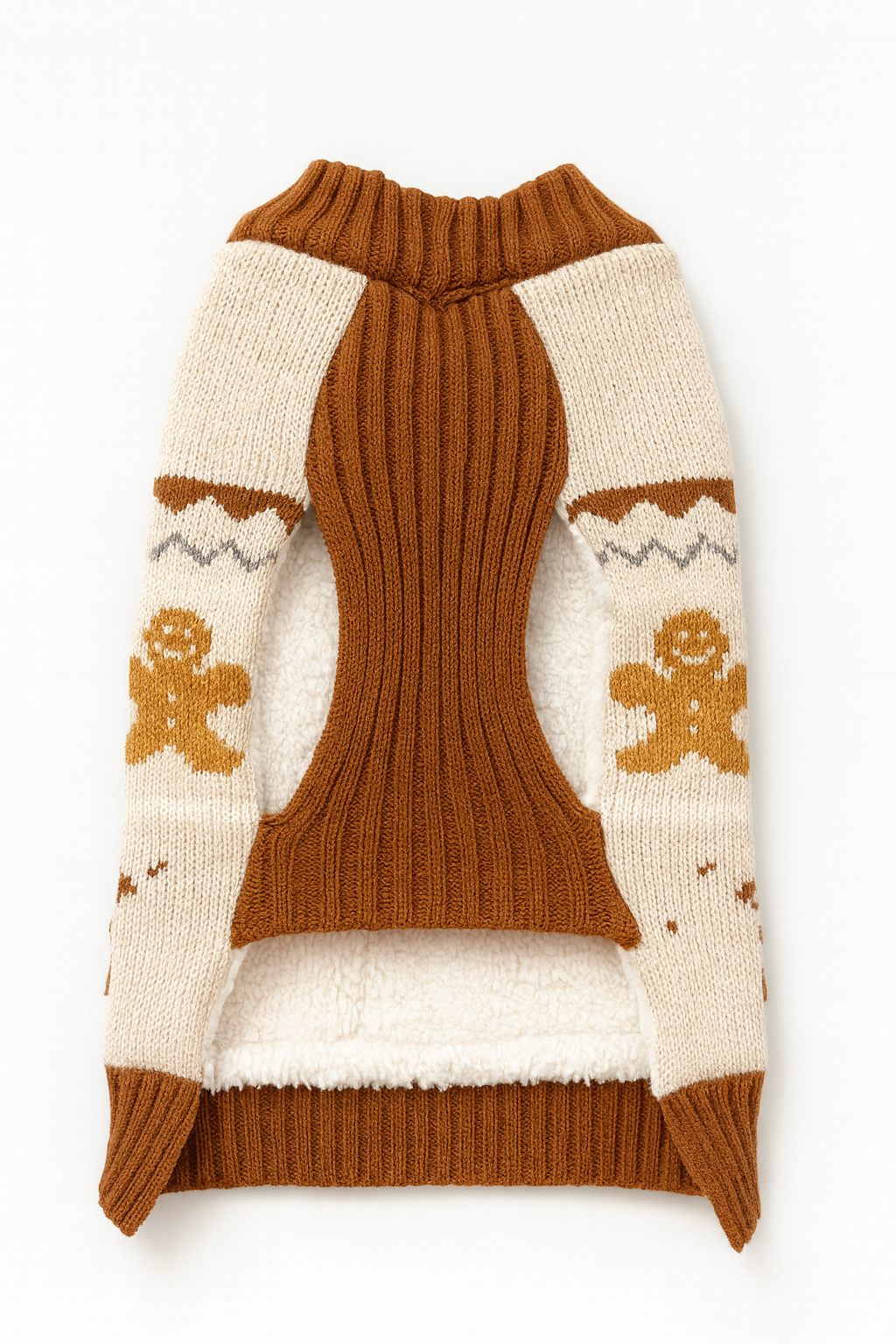 Holiday Gingerbread Button-Up Dog Sweater