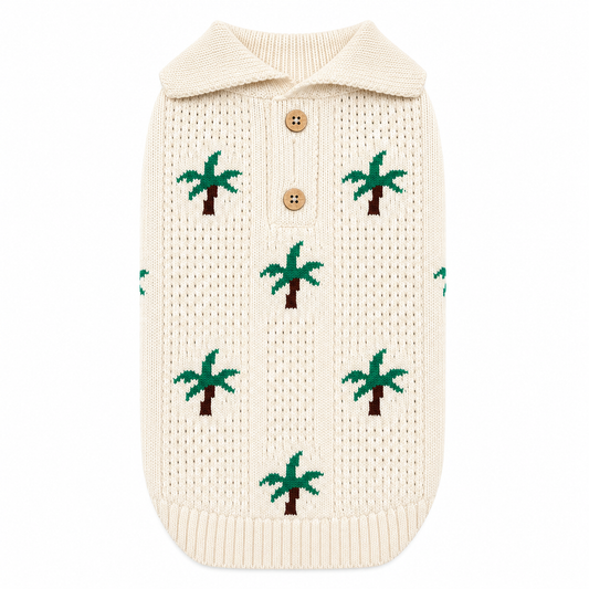Palm Tree Knit Dog Sweater