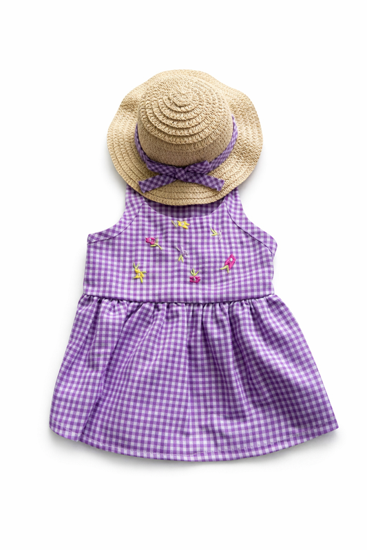 Lavender Garden Gingham Dress