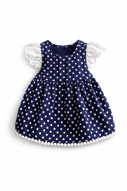 Navy Polka Charm Dress