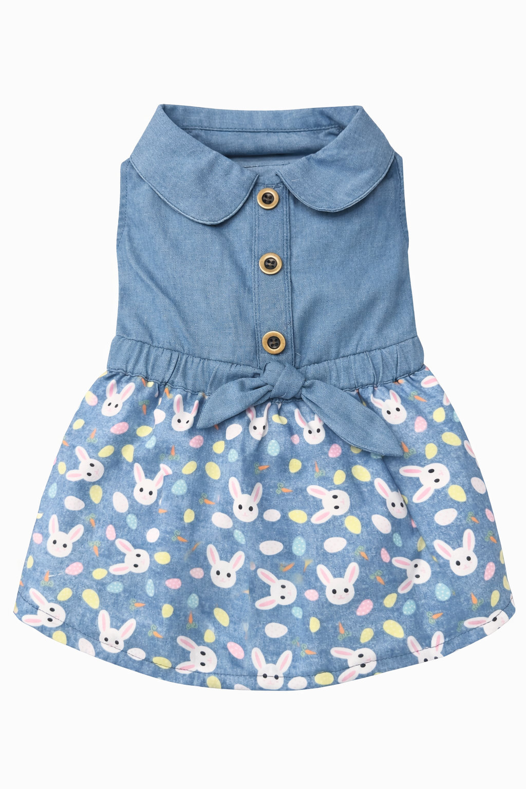 Easter Bunny Denim Dog Dress
