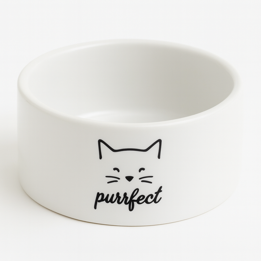 Purrfect Ceramic Cat Bowl