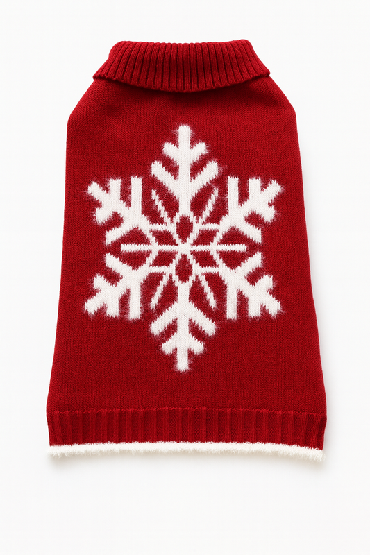 Cozy Snowflake Knit Dog Sweater